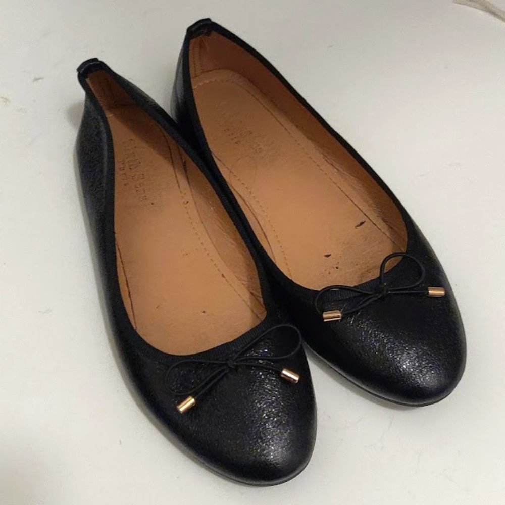 Sixth Sens Paris Black Ballet Flats, Size 8